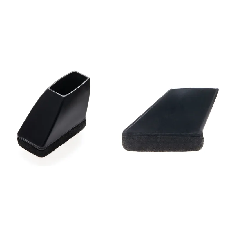 STOELPOOTDOP MET VILT FRITS RECHTHOEK SCHUIN 27 X 12 MM ZWART 8 ST