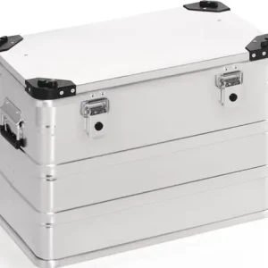 ALUMINIUM BOX L582XB385XH410MM 76 L MET KLAPDEKSEL EN STAPELHOEKEN