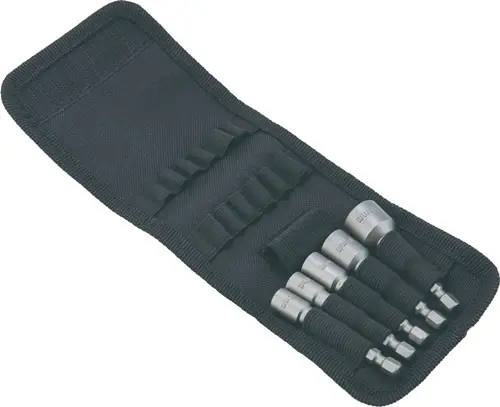 DOPSLEUTELASSORTIMENT 5-DELIG SW 6/7/8/10/13 MM AANDRIJVING 1/4 INCH 6-KANT E6,3
