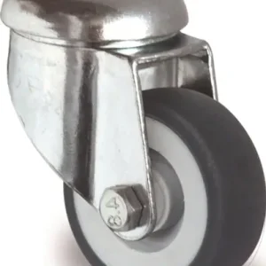 ZWENKWIEL WIEL D. 100MM DRAAGVERMOGEN 100KG MET ACHTERGAT GLIJLAGER RUBBER GRI