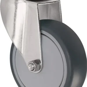 ZWENKWIEL WIEL D. 75MM DRAAGVERMOGEN 75KG MET ACHTERGAT KOGELLAGER RUBBER GRIJ