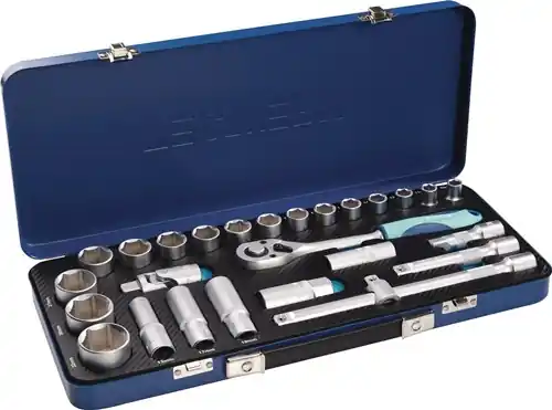 DOPSLEUTELSET 27-DELIG 1/2 INCH SLEUTELWIJDTES 10-32 MM AANTAL TANDEN 36 6-KANT