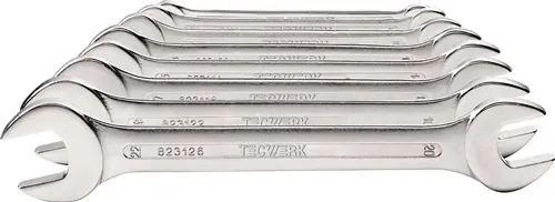 SET DUBBELE STEEKSLEUTELS 10-DELIG SW6-27 MM CHROOM-VANADIUMSTAAL VERCHROOMD TW