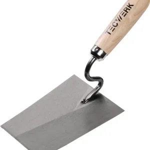METSELAARSTROFFEL LENGTE 180 MM BREEDTE 125 MM MET BEUKENHOUTEN HEFT, S-HALS RVS