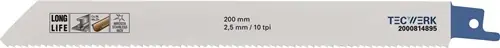 RECIPROZAAGBLAD LENGTE 200 MM BREEDTE 19 MM TANDVERDELING TPI 10 2,5 MM GEFREESD