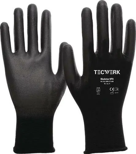 HANDSCHOEN BLACKSTAR NPU MAAT 8 (L) ZWART EN 388 PBM-CATEGORIE II TECWERK