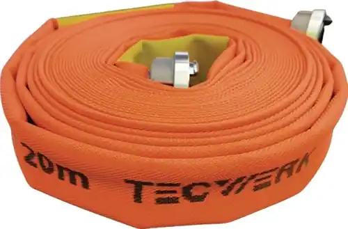 BOUW-/INDUSTRIESLANG BINNEN-D. 52 MM LENGTE 20 M LICHTGEVEND ORANJE WIEL TECWERK