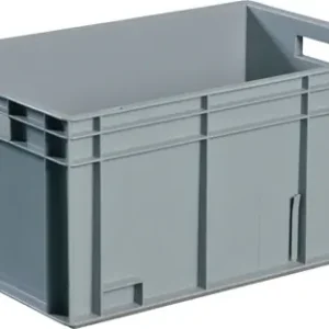 TRANSPORTSTAPELBAK L400XB300XH120MM GRIJS PP SCHELPGREEP ZIJWANDEN GESLOTEN TW