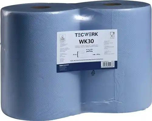 POETSDOEK WK 30 CA. L300XB360MM BLAUW 3-LAAGS, VEEL VOLUME IN DE HAND TECWERK