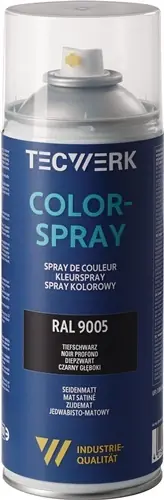 KLEURSPRAY DIEPZWART ZIJDEMAT RAL 9005 400 ML SPUITBUS TECWERK