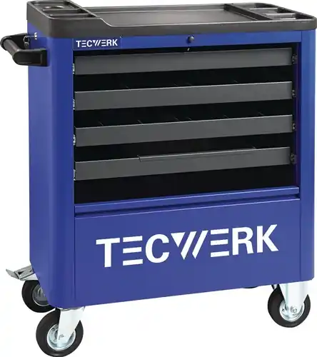 WERKPLAATSWAGEN B855XD400XH895MM 300 KG 4 LADEN STAALPLAAT TECWERK