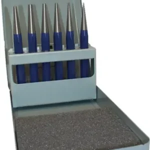 SET DOORSLAGEN 6 DELIG 1-2-3-4-5 + CENTERPUNT D. 4 MM METALEN CASSETTE TECWERK