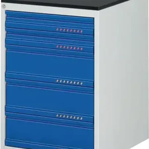 SCHUIFLADEKAST BK 650 H820XB580XD650MM LICHTGRIJS/GENTIAANBLAUW 5 LADE STANDAARD