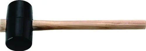 RUBBERHAMER HOOFD-D. 90 MM KOPLENGTE 139 MM ZWART ESSENHOUT 90 SHORE A VLAKKE BA