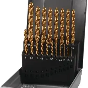 SPIRAALBOREN-SET DIN 338 TYPE UNI NOMINALE-Ø 1-10X0,5 MM HSS-CO TIN 19-DELIG KUN