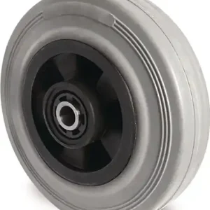 RESERVE-WIEL WIEL-Ø 80 MM DRAAGVERMOGEN 70 KG VOLLEDIG VAN RUBBER GRIJS AS-Ø 8 M