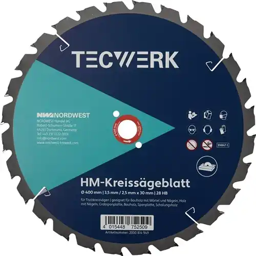 TAFELCIRKELZAAGBLAD BUITEN-Ø 400 MM AANTAL TANDEN 28 HB GAT 30 MM SNIJBREEDTE 3,