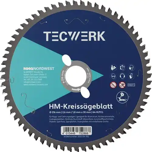 VERSTEKCIRKELZAAGBLAD BUITEN-Ø 305 MM AANTAL TANDEN 96 HLTCG GAT 30 MM SNIJBREED