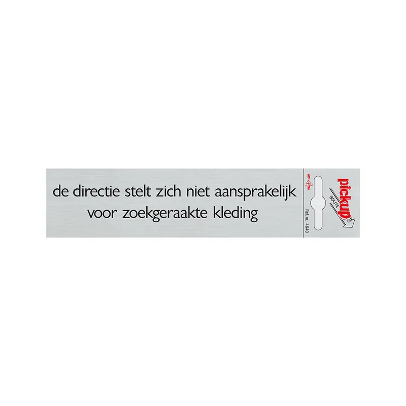 BORD ALULOOK DE DIRECTIE STELT ZICH NIET AANSPRAKELIJK 165X44 MM ZELFKLEVEND