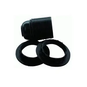 FITTING ZWART MET 2 RING E27