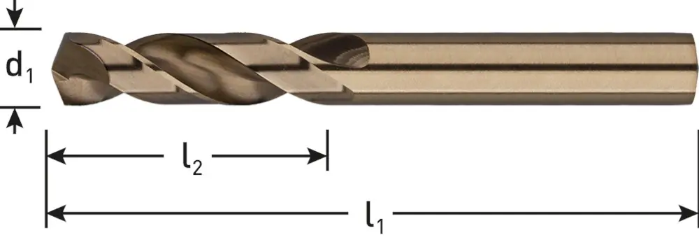 HSS-E PLAATWERKBOOR, DIN 1897, TYPE N, ø2,0