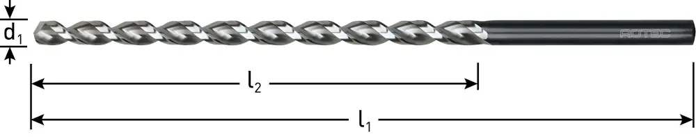 HSS-E SPIRAALBOOR, DIN 1869, TYPE TLS1000, ø13,0X375