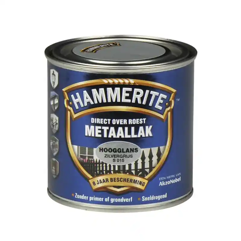 HAMMERITE HOOGGLANS ZILVER GRIJS 250ML