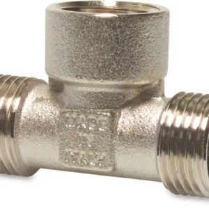 MULTI-FIT T-STUK 90° MESSING VERNIKKELD 1/2" BUITENDRAAD X BINNENDRAAD