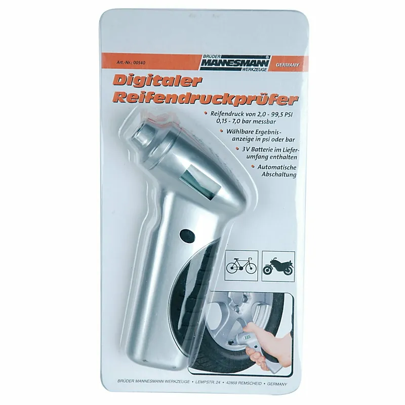 BANDENSPANNINGSMETER DIGITAAL. BEREIK VAN 0,15 TOT 7,0 BAR OF 2,0 TOT