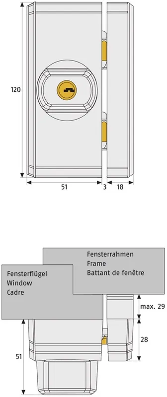 FTS96 WIT BIJZETSLOT AL0125 - HUISBEVEILIGING RAAM
