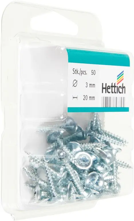 ACHTERWANDSCHROEVEN,METAAL,VERZINKT 3X20 MM