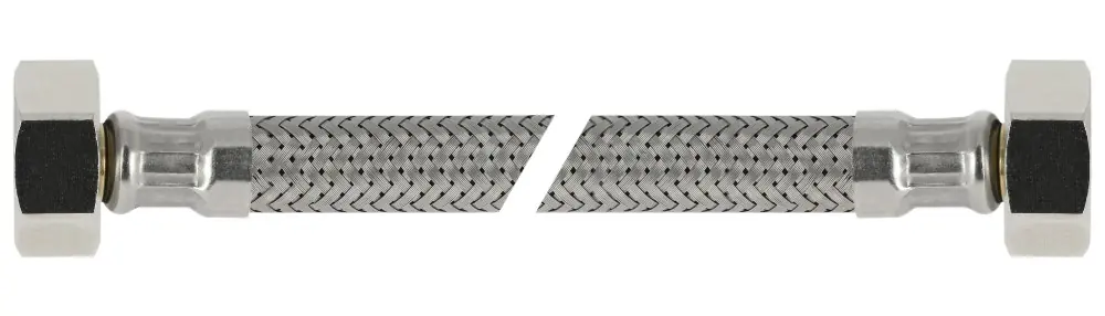 BONFIX RVS FLEX. AANSLUITLEIDING 35CM 3/8" BI. X 1/2" BI.