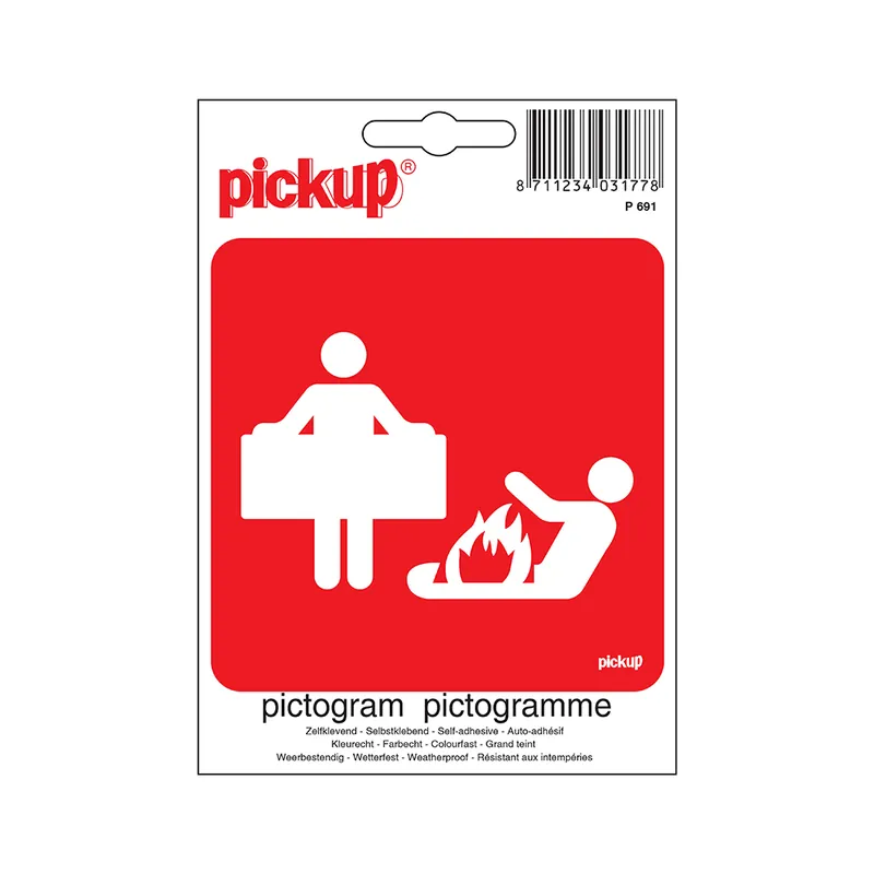 STICKER BLUSDEKEN PICTO 100X100 MM
