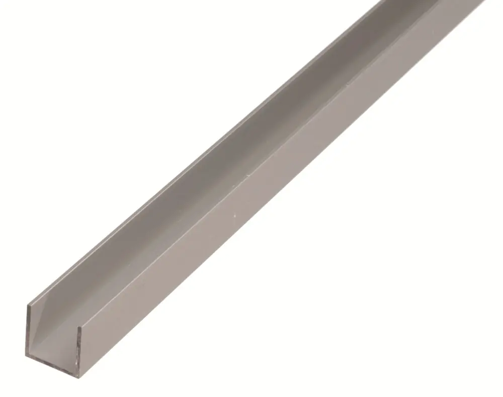 U PROFIEL ALUMINIUM ZILVER 8X10X8MM 1METER