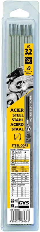 GYS ELEKTRODES STAAL O3,2MM (X9)