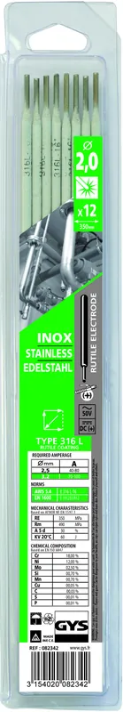 GYS SPECIALE ELEKTRODES RVS O2,0MM (X12)