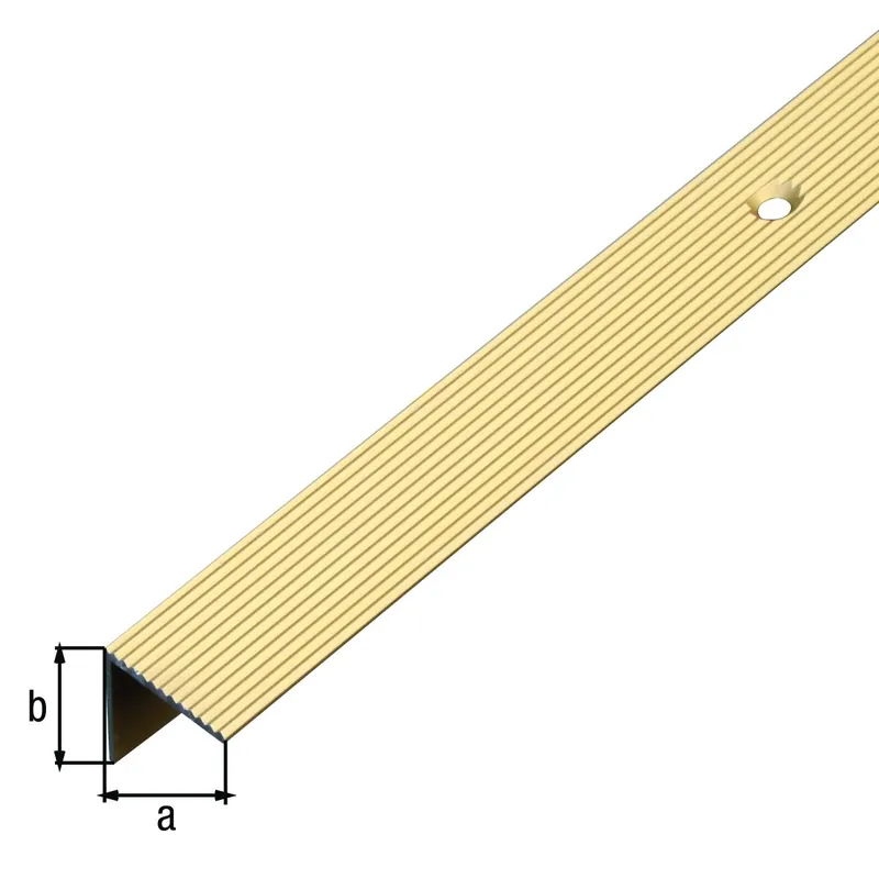 BESCHERM PROFIEL ALUMINIUM GOUD 21X21X1,8 1METER