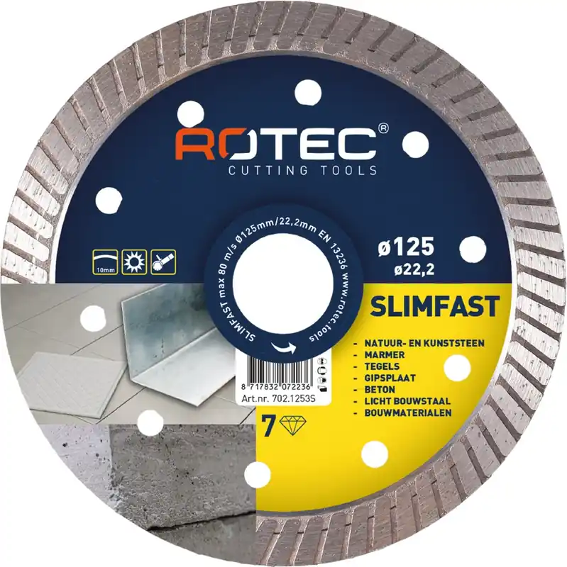 DIAMANTZAAGBLAD 'SLIMFAST' ø125X1,2Xø22,2