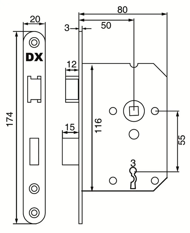 DNS-50-BBSS / DAG & NACHTSLOT / KLAVIER / RONDE VPL. RVS