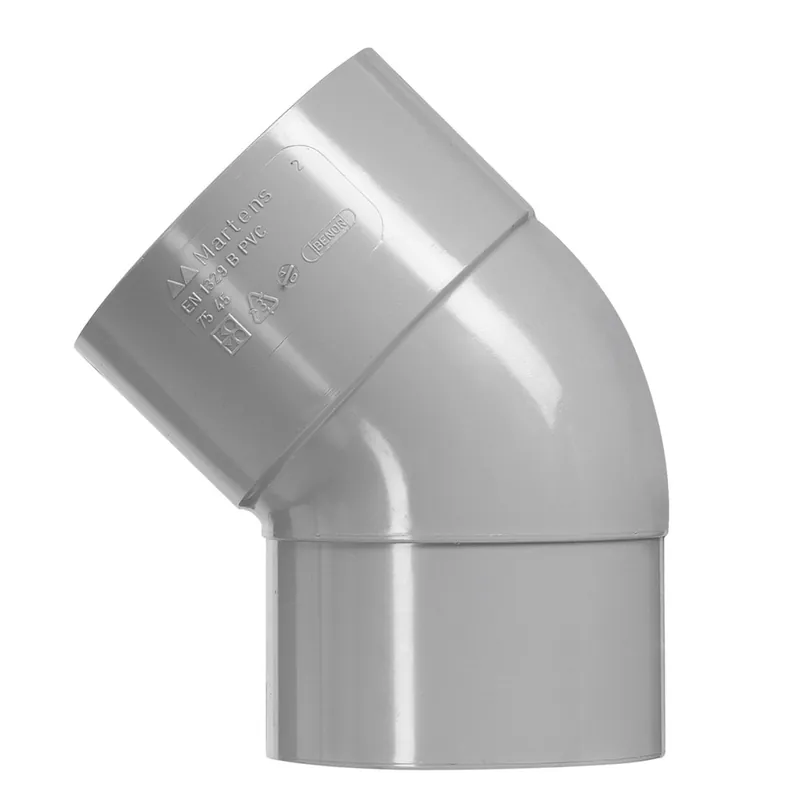BOCHT PVC 1X LIJMMOF/VERJONGING SPIE-EIND Ø 40MM 45º