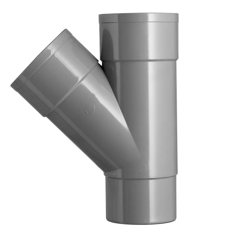 T-STUK PVC 2X LIJMMOF/VERJONGING SPIE-EIND Ø 70MM 45°