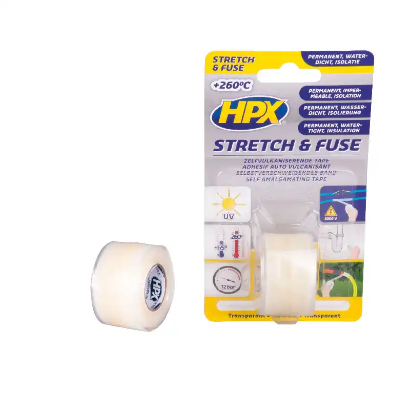 HPX STRETCH & FUSE ZELFVULKANISERENDE TAPE - TRANSPARANT 25MM X 1,80M