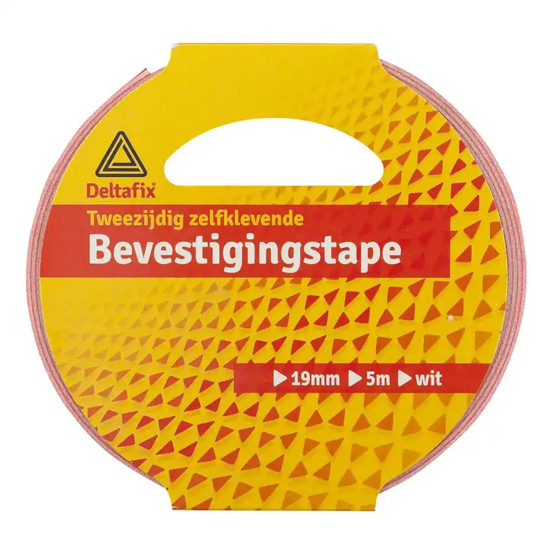 BEVESTIGINGSTAPE DUBBELZIJDIG ZELFKLEVEND UNIVERSEEL WIT 5 M X 19 MM X 1.0MM