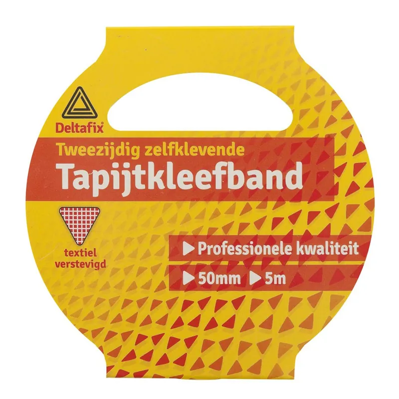 BEVESTIGINGSTAPE DUBBELZIJDIG ZELFKLEVEND TAPIJTTAPE TEXTIEL VERSTEVIGD PROFI 5 M X 50 MM
