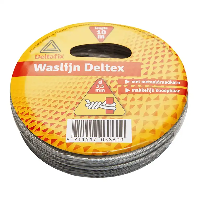 WASLIJN KNOOPBAAR TRANSPARANT 10 M X 3.5MM