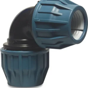 JASON KNIE 90° PP 25 MM KNEL 16BAR ZWART/BLAUW DVGW/KIWA/WRAS/SVGW