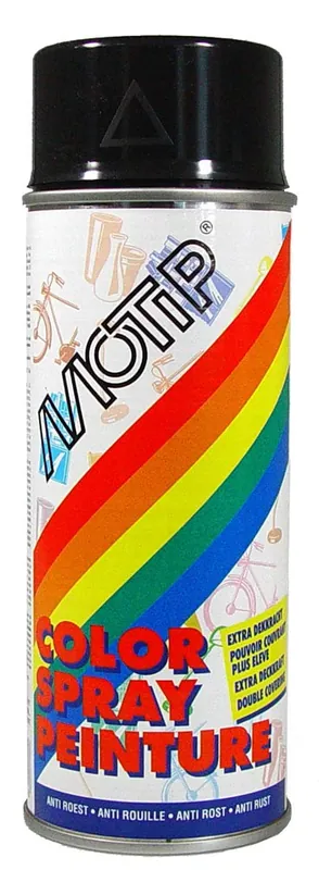 MOTIP COLOURSPRAY HOOGGLANS RAL 9005 DIEP ZWART 400 ML