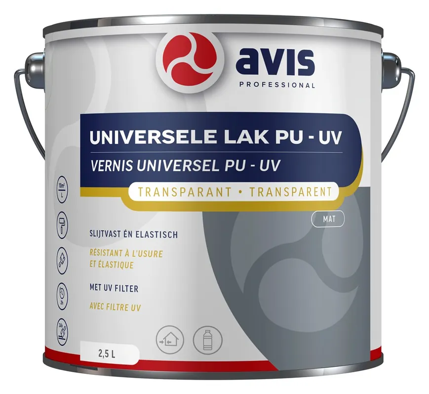 AVIS UNIVERSELE LAK PU/UV MAT 2,5 LTR - 2.5 LITER