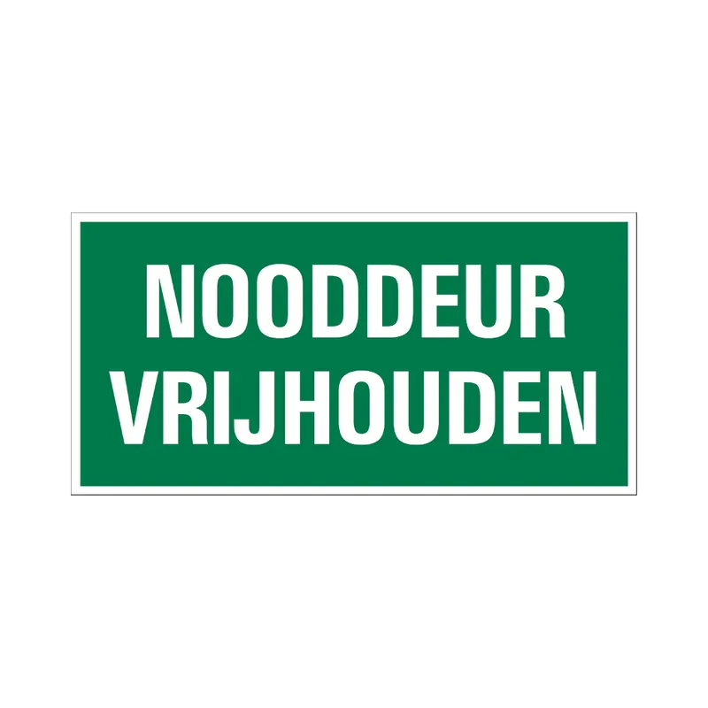 BORD NOODDEUR VRIJHOUDEN 300X150 MM
