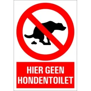 BORD HIER GEEN HONDENTOILET 230X330 MM